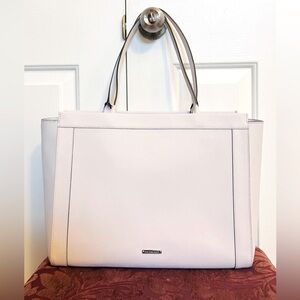 (NWT) Rebecca Minkoff Structured White Tote Bag in Saffiano Leather